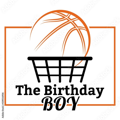 The Birthday Boy Basketball illustration, Sports vector