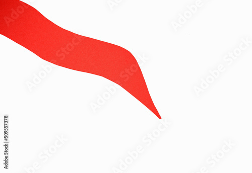 abstract red paper shapes isolated on white background