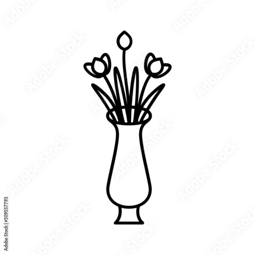 Black line icon for Flower Vase Icon