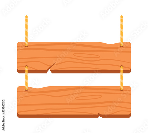 Wooden Board Road Sign. Vector illustration