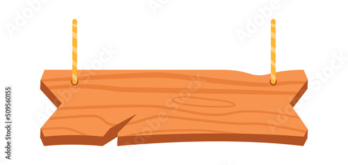 Wooden Board Road Sign. Vector illustration