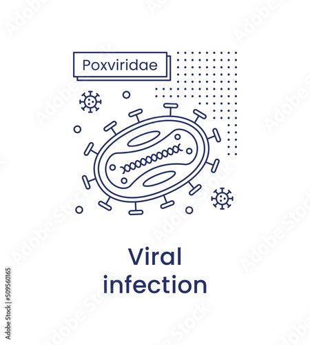 Monkeypox virus icon, medicine concept. Vector line illustration isolated on a white background.