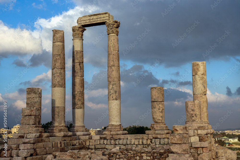 Amman, Jordan - Amman citadel (Temple of Hercules - historical Roman building)