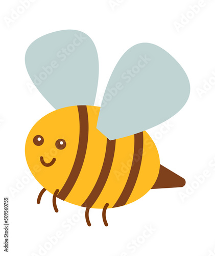 Happy bee insect. Vector illustration