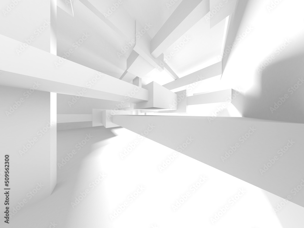 Fototapeta premium White Modern Background. Abstract Building Concept
