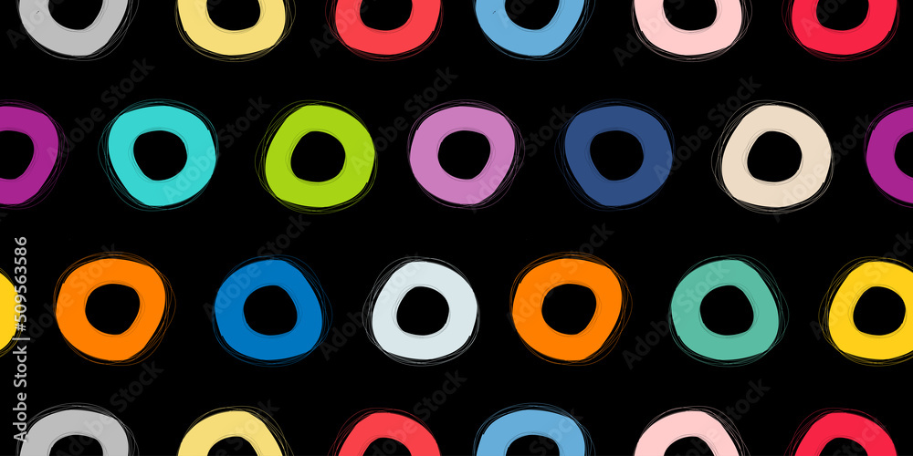 Fototapeta premium Colored circles. Seamless pattern background for your design