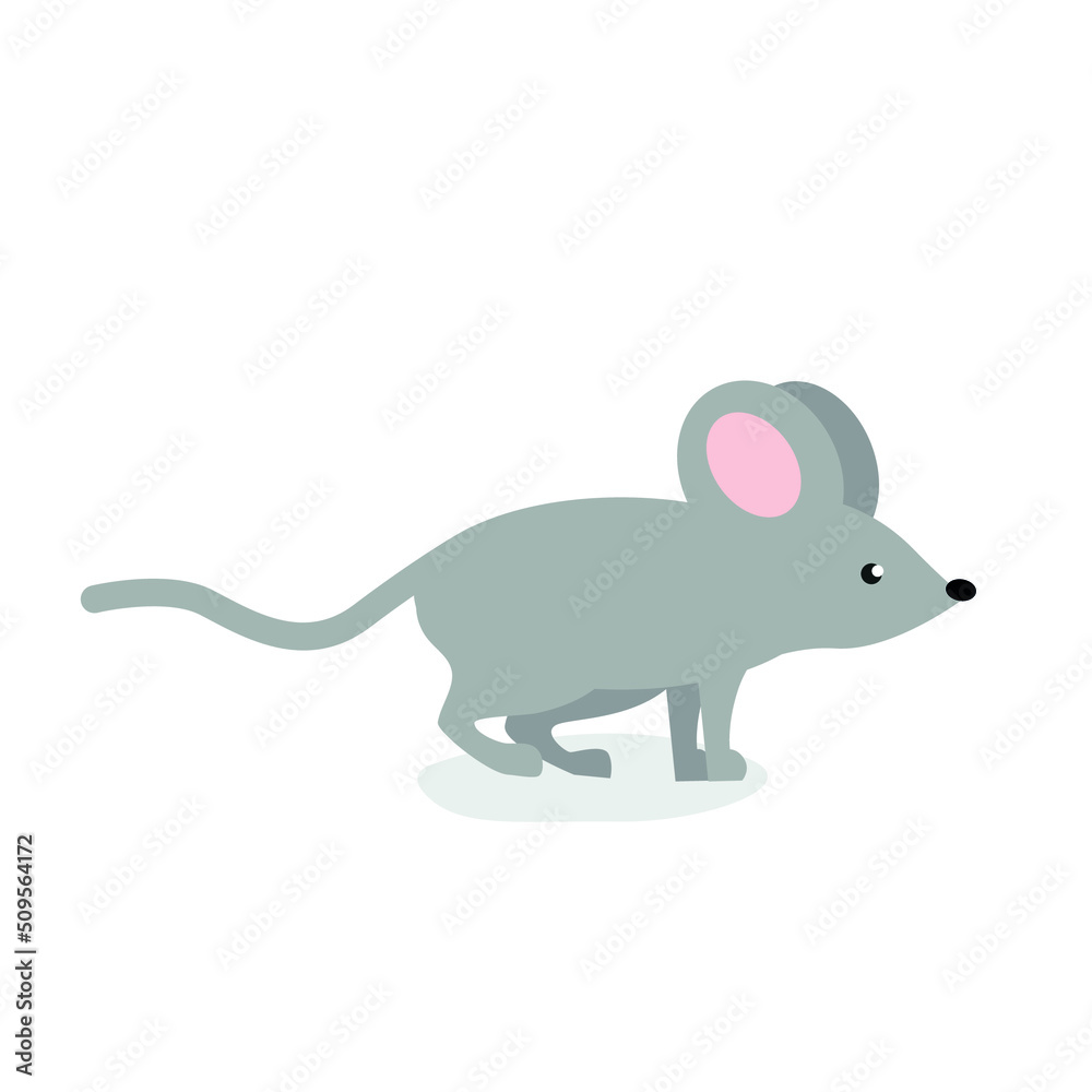 Gray mouse stands on its paws Gray mouse stands on its paws