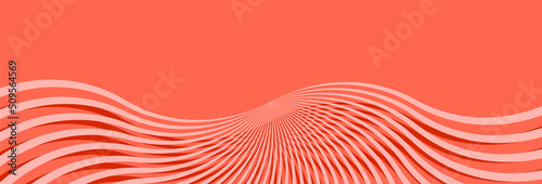 Fototapete Abstract modern orange coral background with peach hue rays