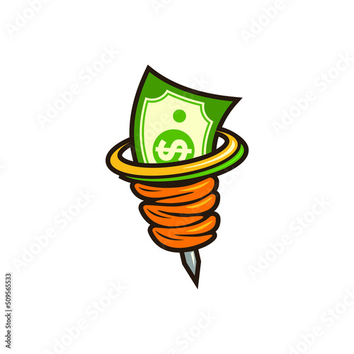 dollar and doner shawarma combination logo design