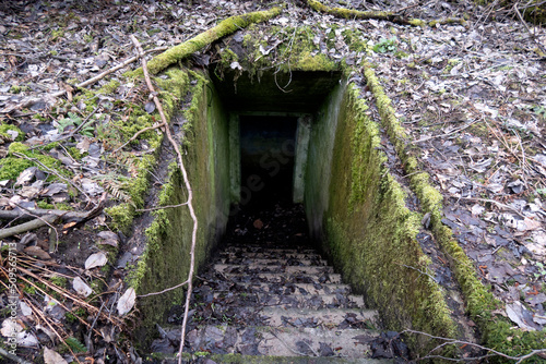 Fototapeta Naklejka Na Ścianę i Meble -  old abandoned bunker. Defensive building, early 20th century