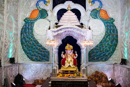 Tambdi Jogeshwari Ganpati idol, Pune, Mahrashtra, India photo