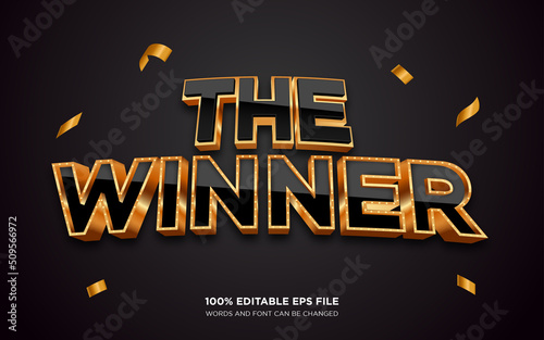 The winner 3D text style effect	