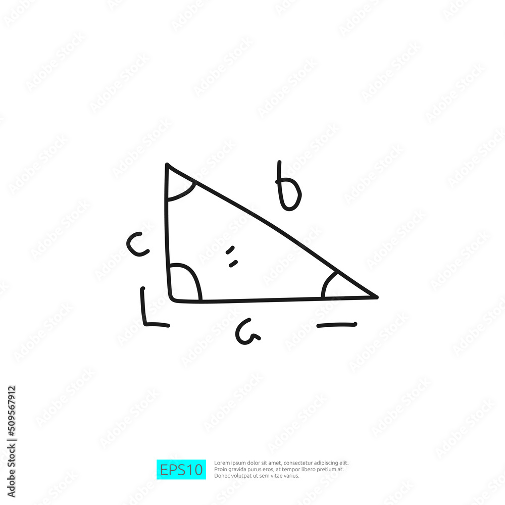 the Pythagorean theorem doodle icon the Pythagorean theorem doodle icon