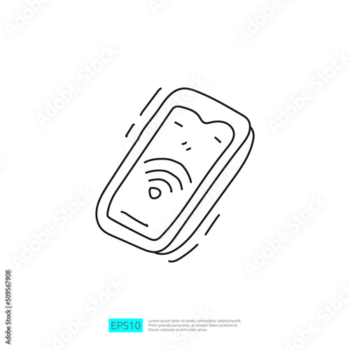 wifi connection on phone doodle icon
