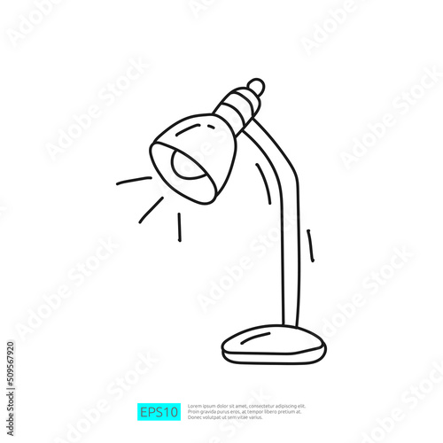 desk lamp vector doodle icon