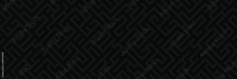 Vector widescreen seamless background. Maze backdrop. Labyrinth illustration.