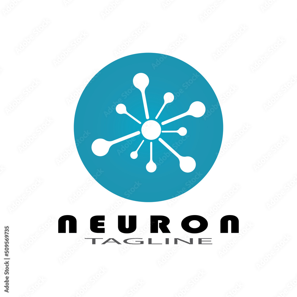 Neuron logo or nerve cell logo design illustration template icon with vector concept Neuron logo or nerve cell logo design illustration template icon with vector concept