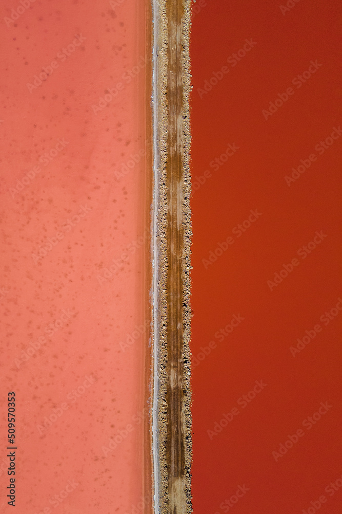 An aerial view of Hutt Lagoon near Port Gregory, Western Australia. Also known as the Pink Lake. An aerial view of Hutt Lagoon near Port Gregory, Western Australia. Also known as the Pink Lake.