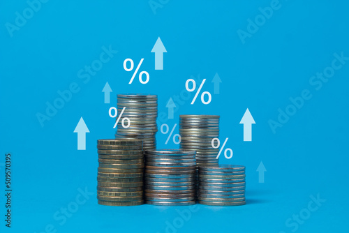 Fotografie interest rate and dividend concept