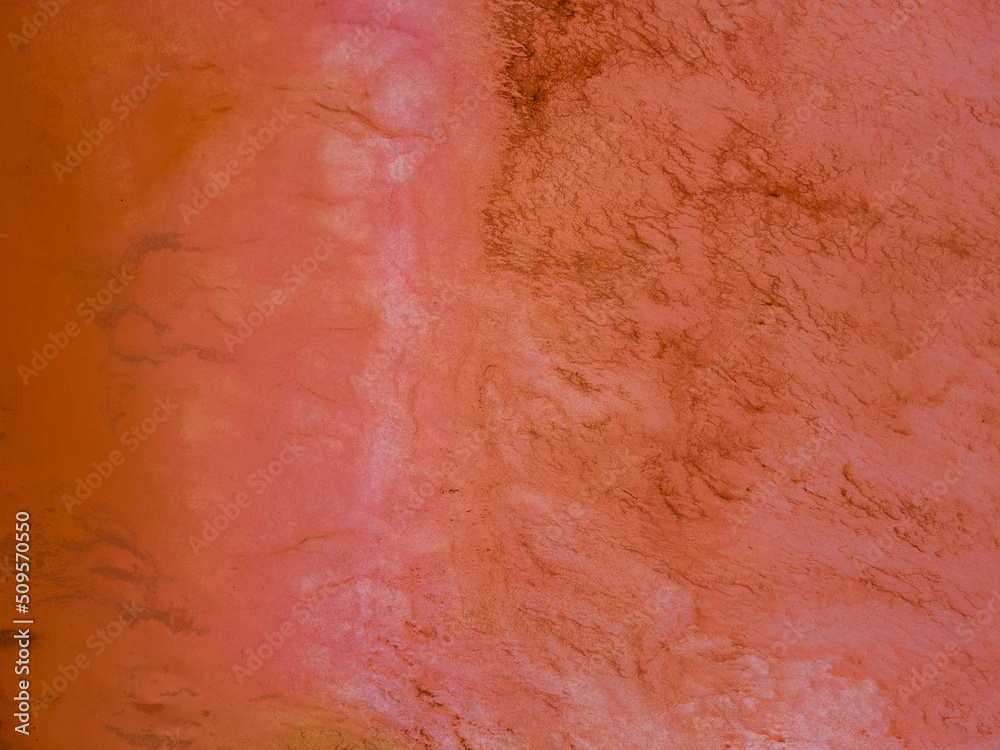 Fototapeta premium An aerial view of Hutt Lagoon, Western Australia, colorful lake. 