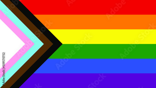 Inclusive Pride Flag - Queer LGBTQIA+ - BIPOC, Trans, Gay, Lesbian, Bisexual, Asexual, Intersex,vector illustration