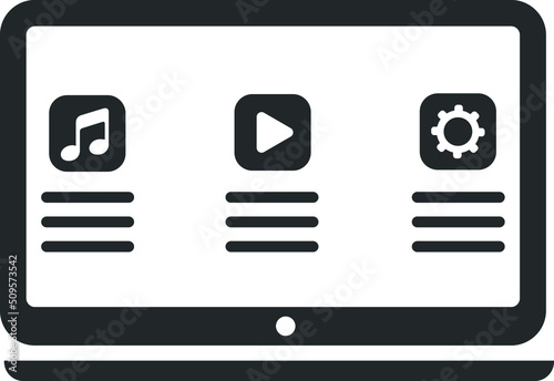 mobile phone icon on square internet button