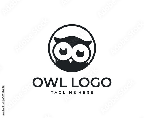 minimalist owl silhouette logo design vector template
