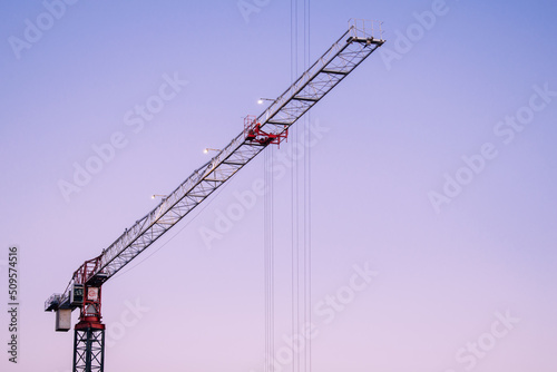 Crane during a sunset