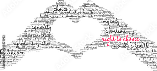Right To Choose Word Cloud on a white background.  photo