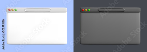 Web browser window template. Blank screen web browser in realistic design. Vector illustration