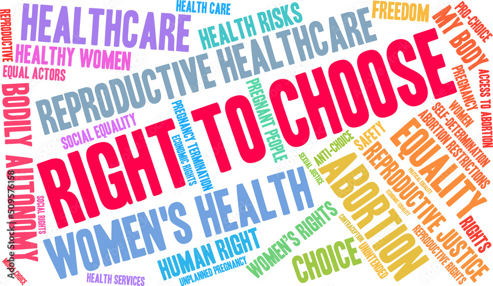 Right To Choose Word Cloud on a white background. Right To Choose Word Cloud on a white background.