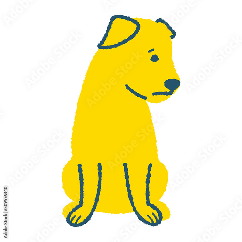 目をそらす犬のイラスト
