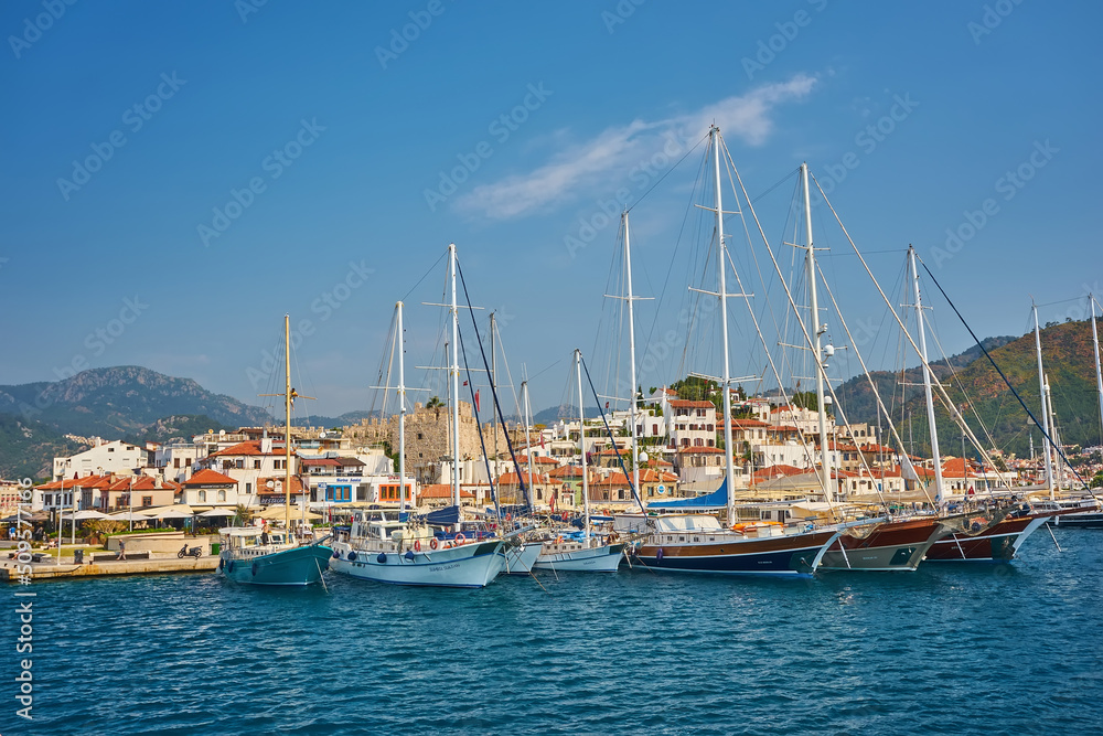 Marmaris Marina view in Turkey