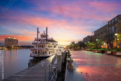 Savannah, Georgia, USA on the Riverfront photo