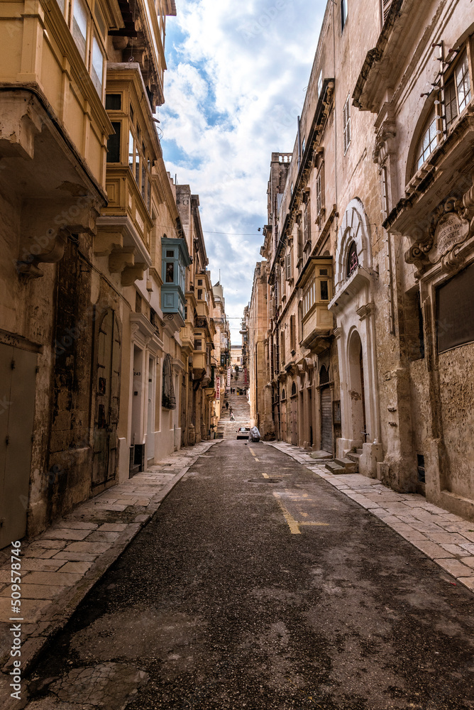 Strolling the streets of La Valletta, Malta.