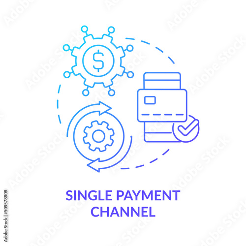 Single payment channel blue gradient concept icon. Pay for ticket. Mobility as service value abstract idea thin line illustration. Isolated outline drawing. Myriad Pro-Bold font used