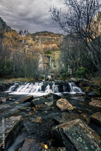 The Chorreras of Despeñalagua are consecutive waterfalls formed in the bed of the Chorrera stream, a tributary of the Sorbe River, on the north side of the Ocejón peak, near Valverde de los Arroyos.