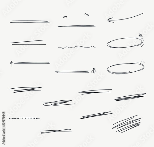 Fotobehang Hand drawn scribble lines doodles black lines pen drawing