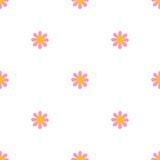 Seamless pattern with daisy. Vector illustration.