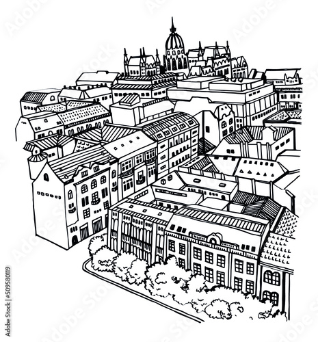 Photography Hand drawn landscapes pen drawing
