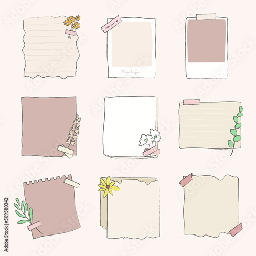 Hand drawn banners and papers for notice 
