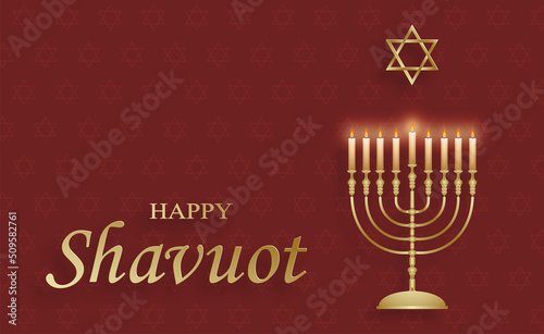 Happy Shavuot card with nice and creative jewish symbols