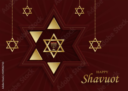 Happy Shavuot card with nice and creative jewish symbols