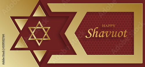Happy Shavuot card with nice and creative jewish symbols