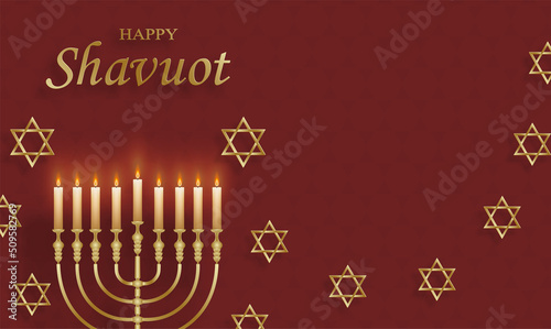Happy Shavuot card with nice and creative jewish symbols