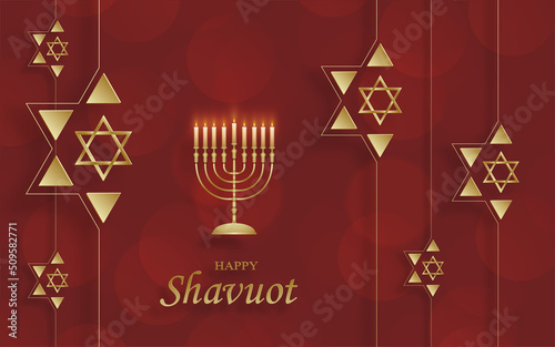Happy Shavuot card with nice and creative jewish symbols