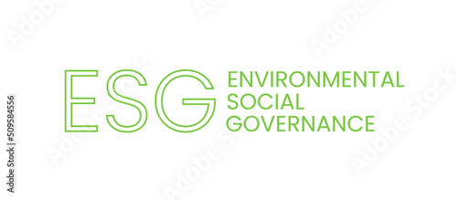 ESG environmental, social, corporate governance concept symbol sign icon. ESG business logo isolated on white. Ecologically sustainable business growth and development strategy. Vector illustration