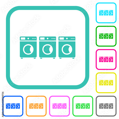 Laundry vivid colored flat icons