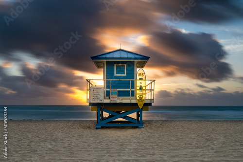 Lifeguard hut Hollywood Beach Florida