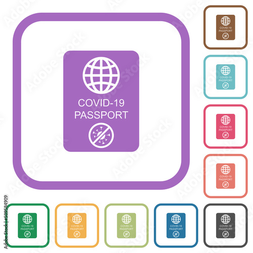 Covid-19 passport simple icons